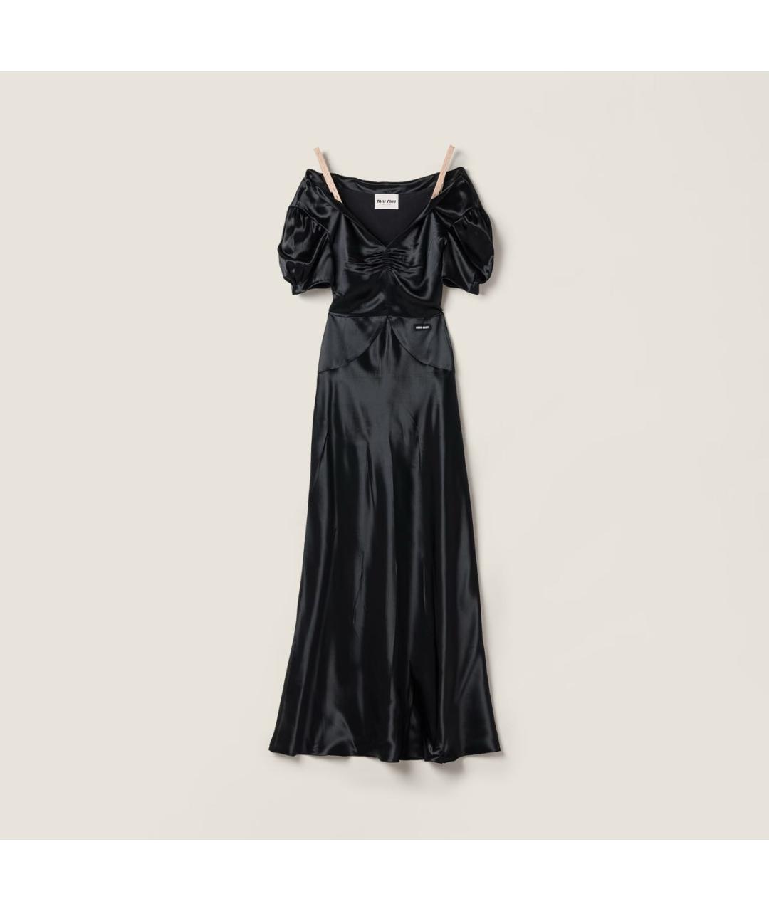 MIU MIU Черное вискозное повседневное платье, фото 5