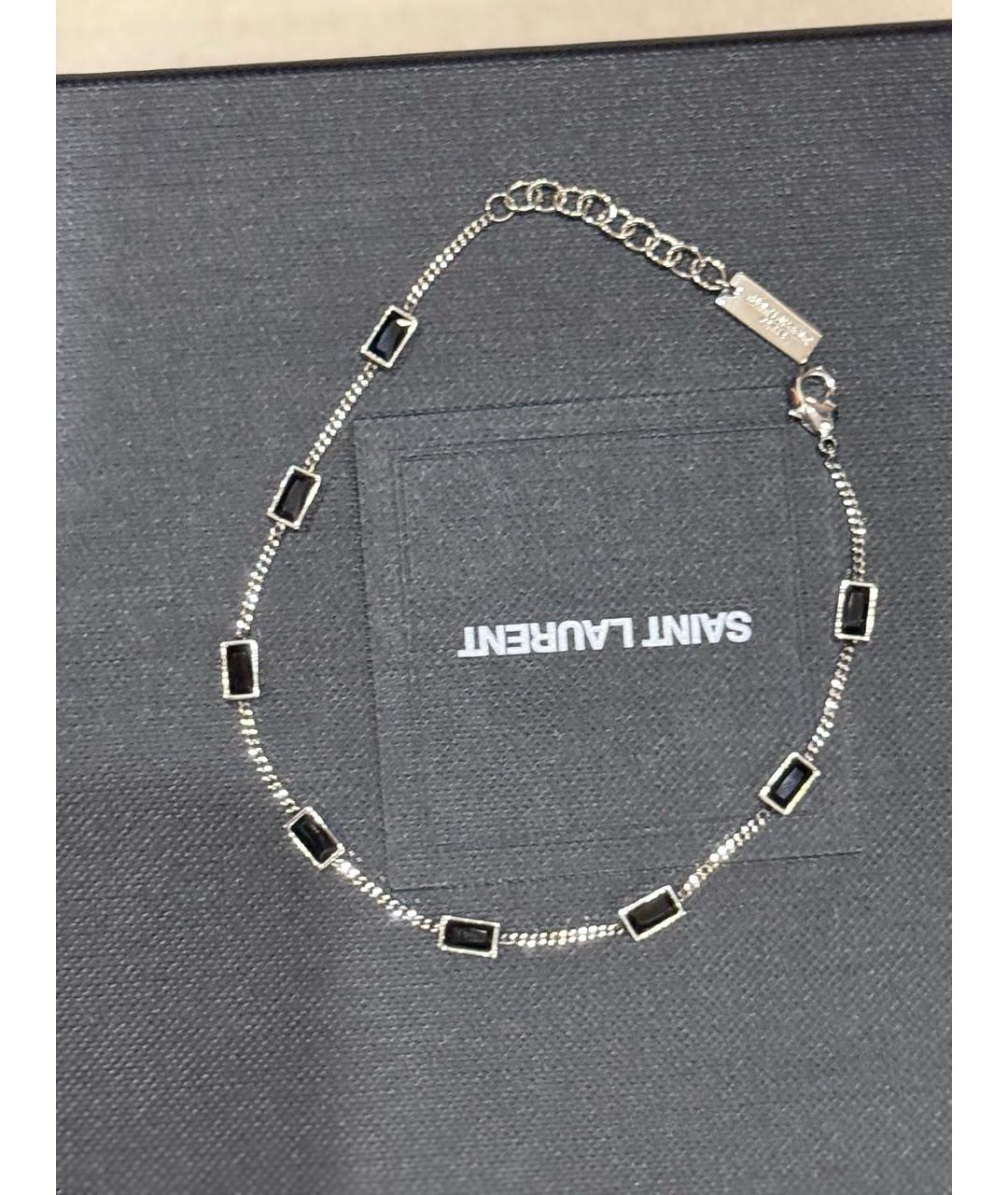 SAINT LAURENT Серебрянный металлический браслет, фото 5