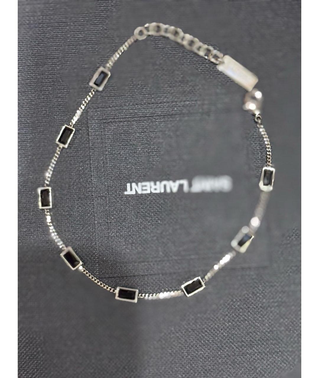 SAINT LAURENT Серебрянный металлический браслет, фото 2