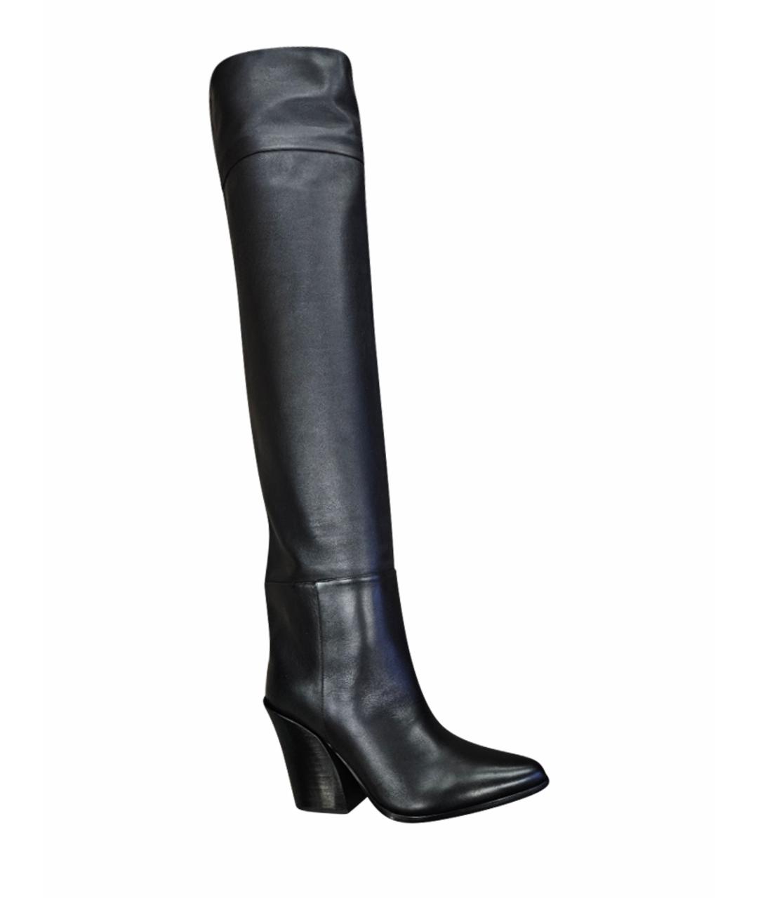 JIMMY CHOO Черные кожаные сапоги, фото 1