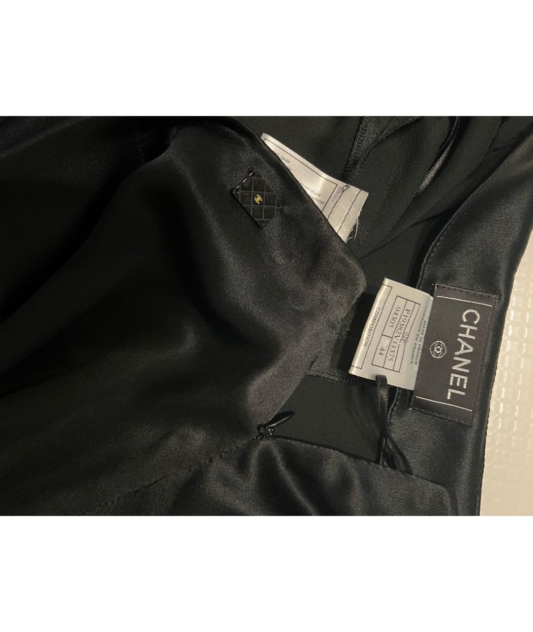 CHANEL Черные шелковые брюки широкие, фото 4