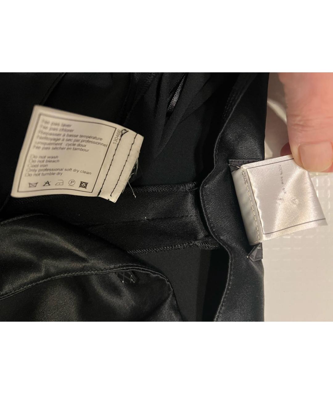 CHANEL Черные шелковые брюки широкие, фото 5