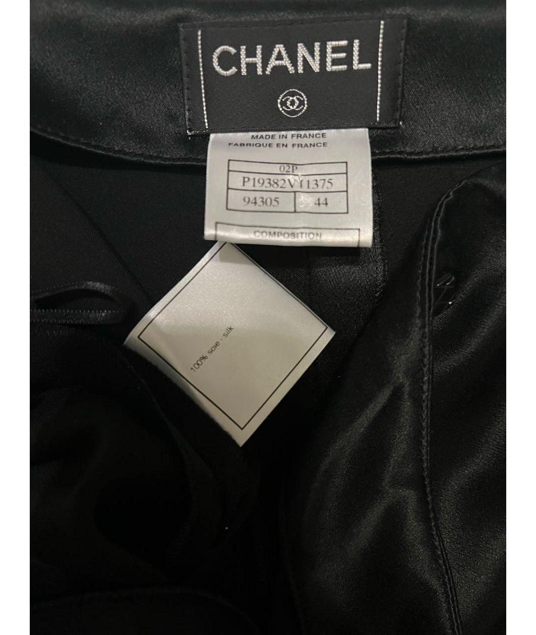 CHANEL Черные шелковые брюки широкие, фото 3