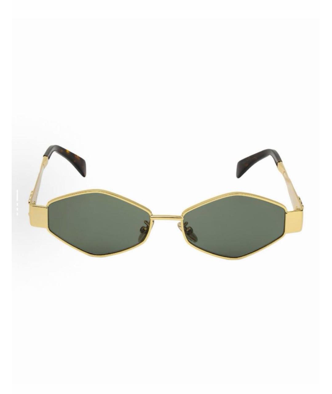 CELINE Золотые металлические солнцезащитные очки, фото 2