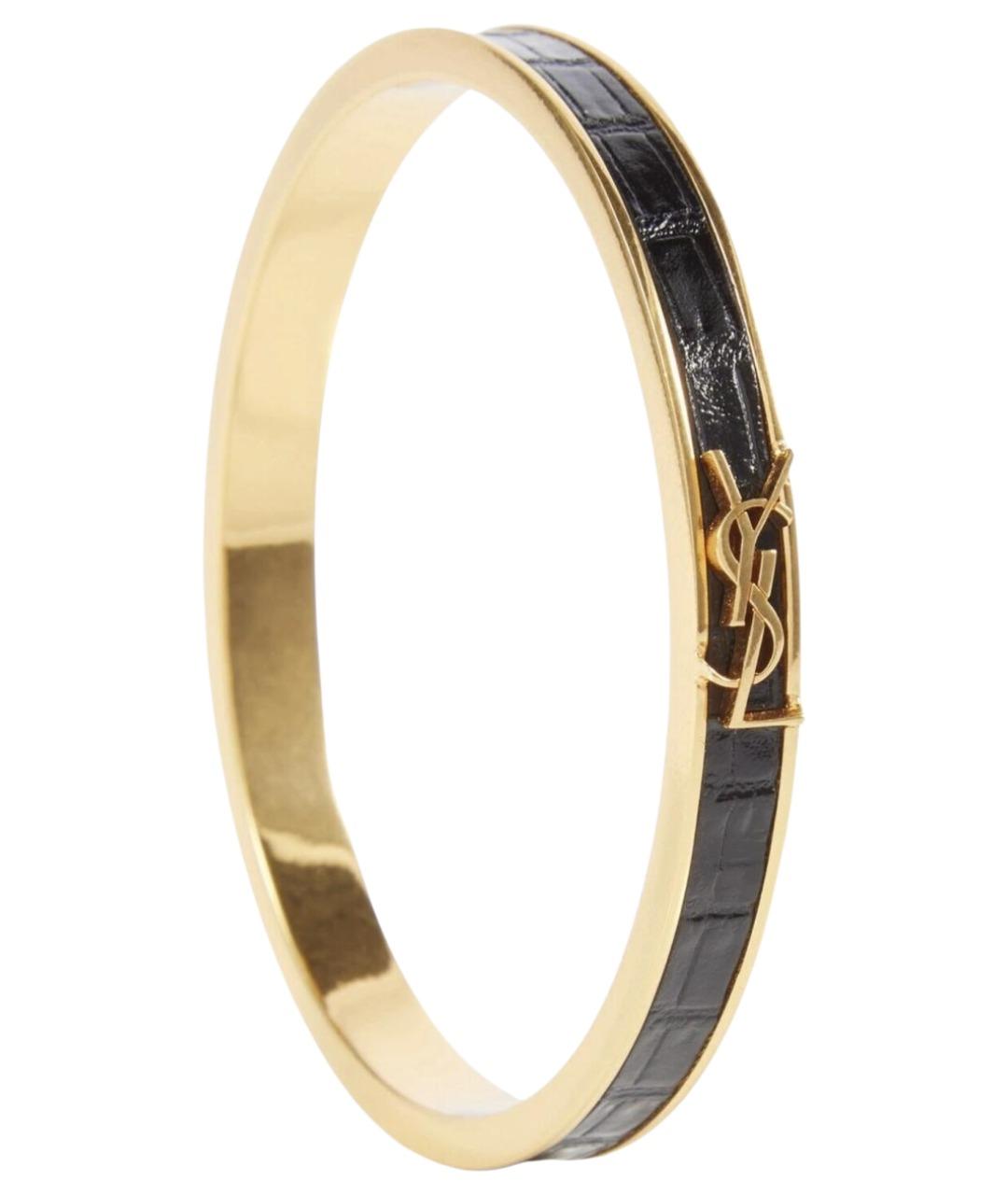 SAINT LAURENT Черный металлический браслет, фото 1