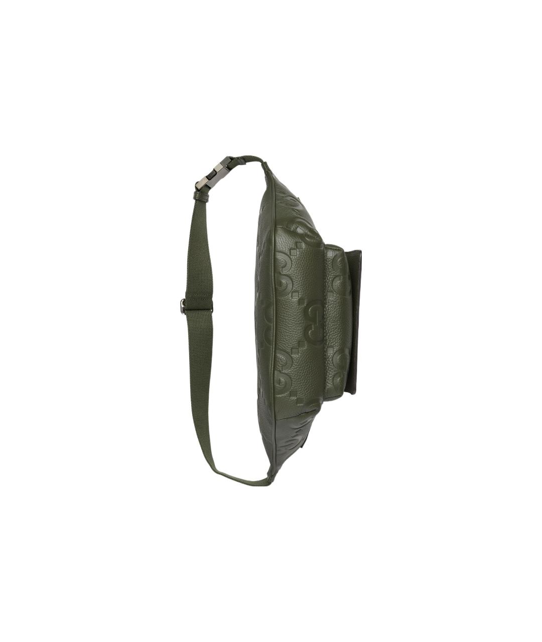GUCCI Зеленая кожаная поясная сумка, фото 7