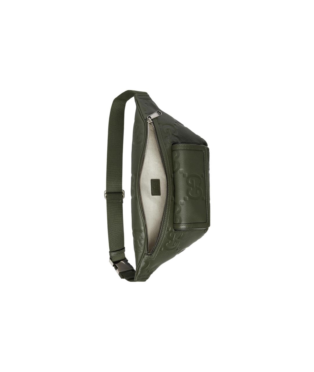 GUCCI Зеленая кожаная поясная сумка, фото 6