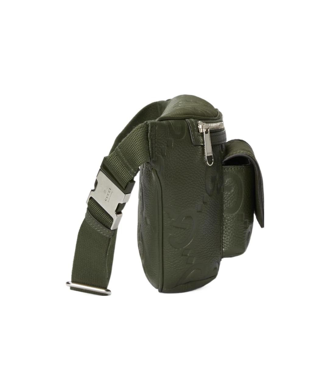 GUCCI Зеленая кожаная поясная сумка, фото 4