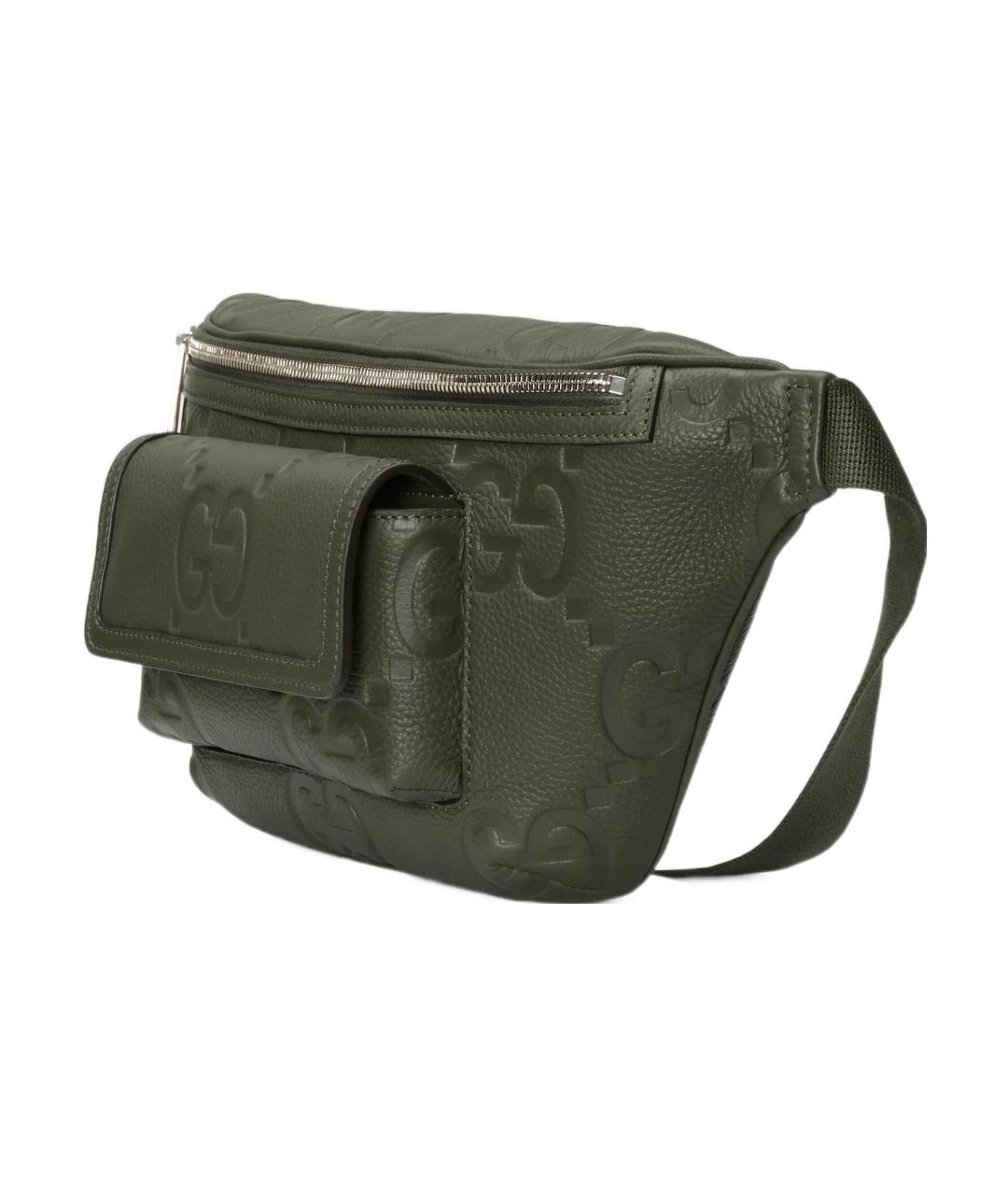 GUCCI Зеленая кожаная поясная сумка, фото 2