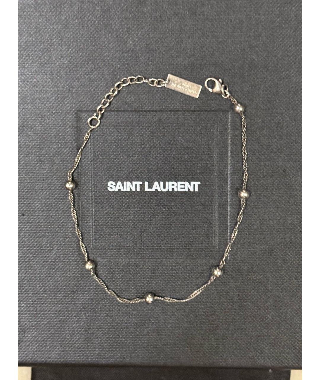 SAINT LAURENT Серебрянный браслет, фото 4