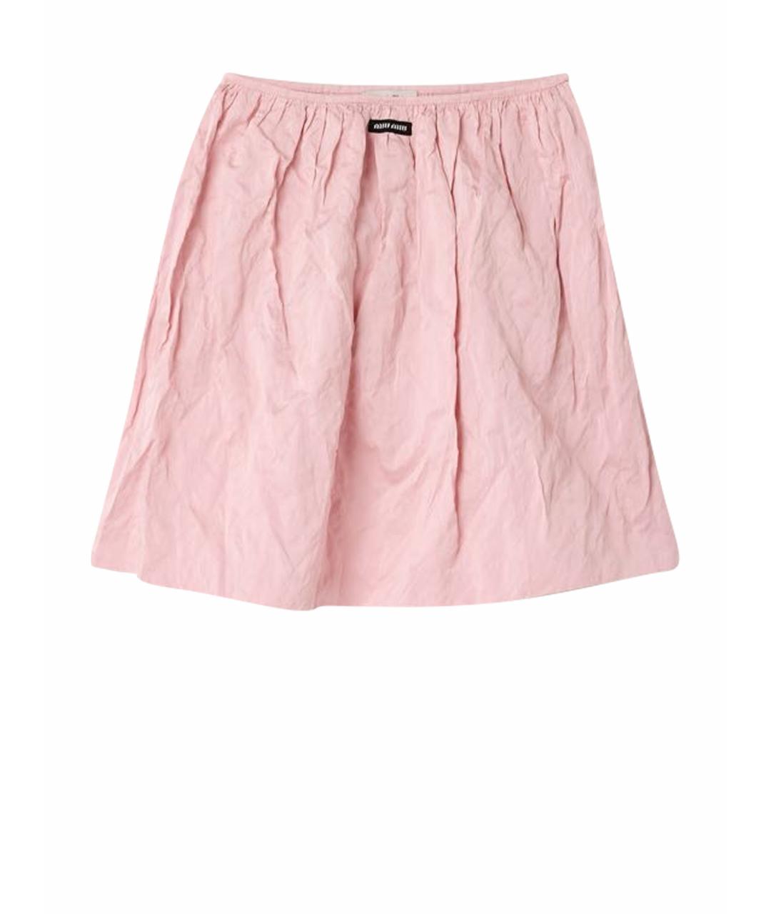 MIU MIU Розовая хлопковая юбка миди, фото 1