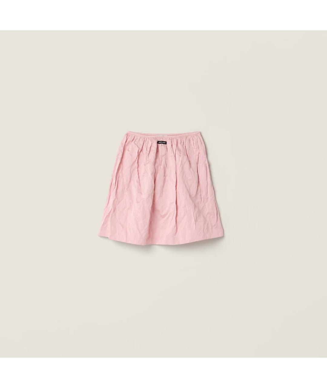 MIU MIU Розовая хлопковая юбка миди, фото 5