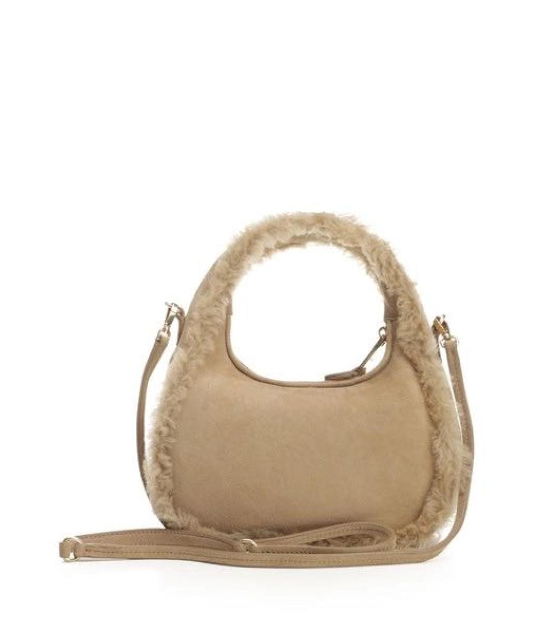 MIU MIU Бежевая замшевая сумка с короткими ручками, фото 2