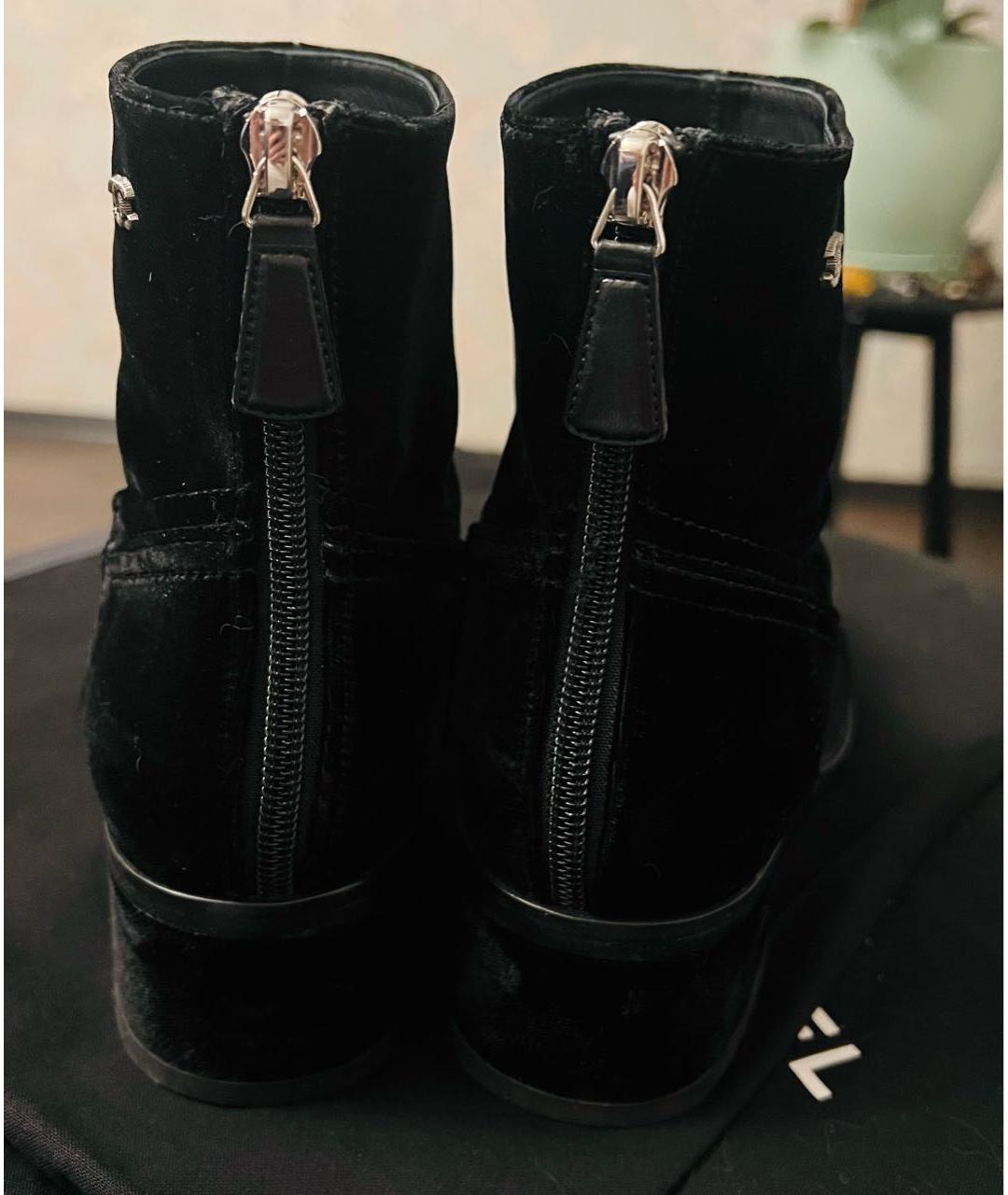 CHANEL Черные бархатные ботильоны, фото 5