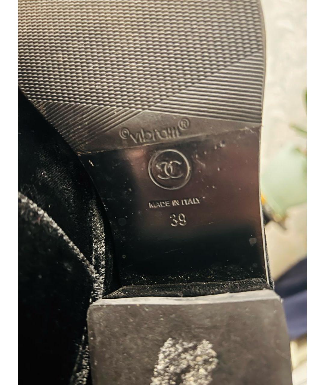 CHANEL Черные бархатные ботильоны, фото 6