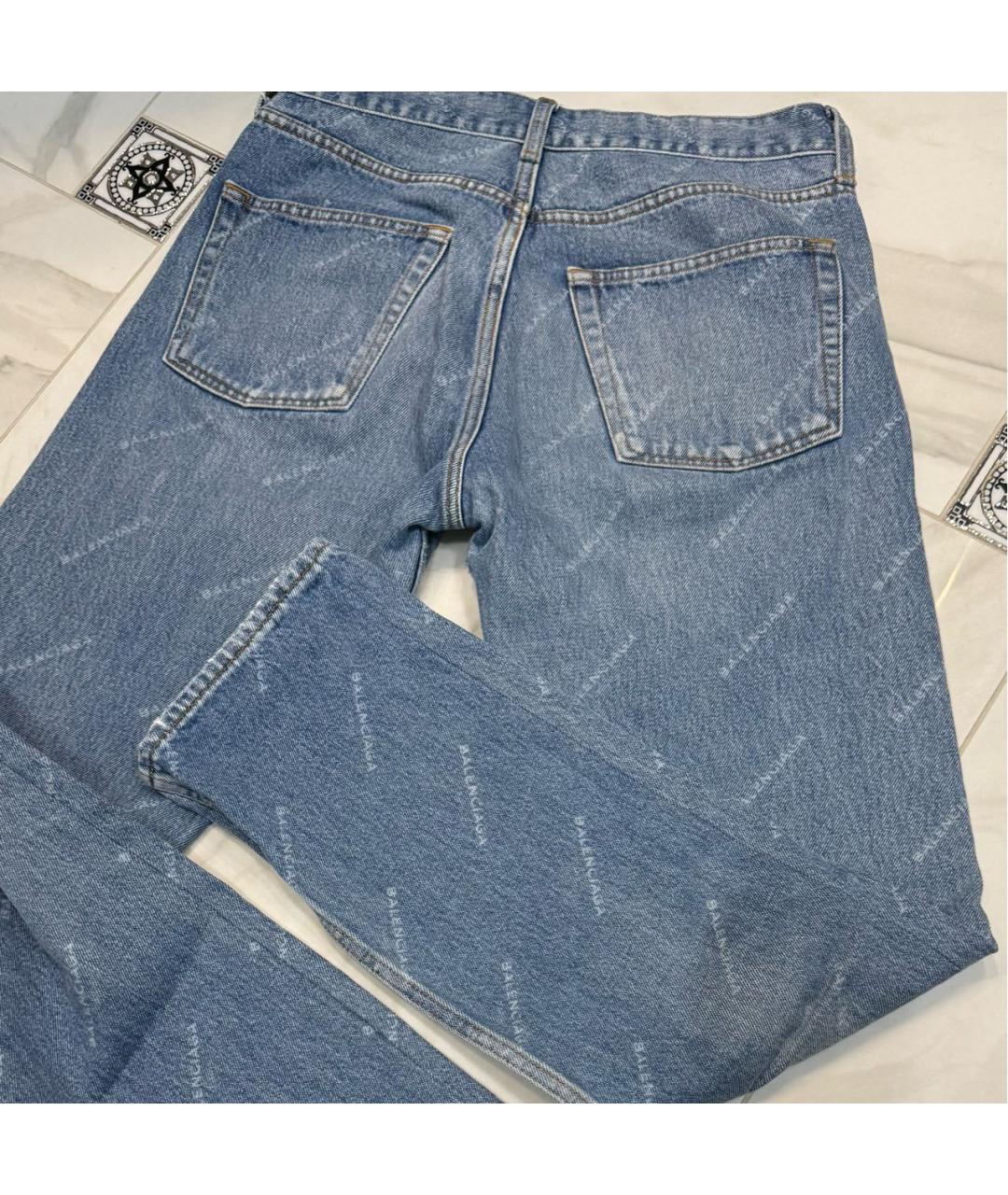 BALENCIAGA Голубые хлопковые джинсы слим, фото 6