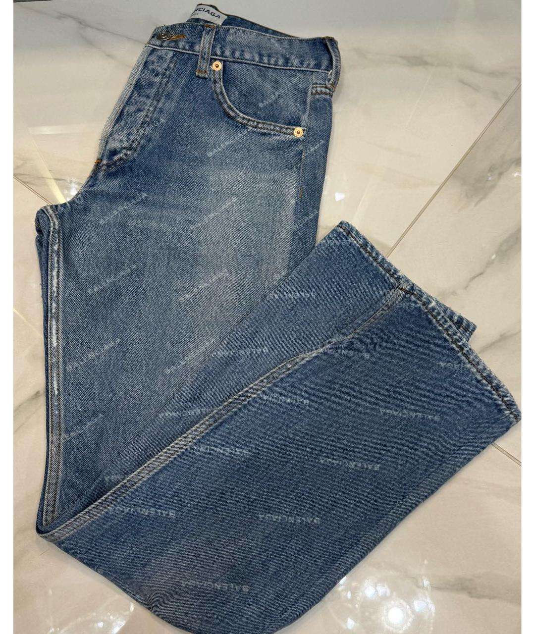 BALENCIAGA Голубые хлопковые джинсы слим, фото 5