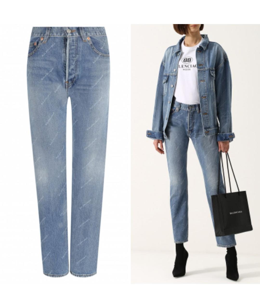 BALENCIAGA Голубые хлопковые джинсы слим, фото 2