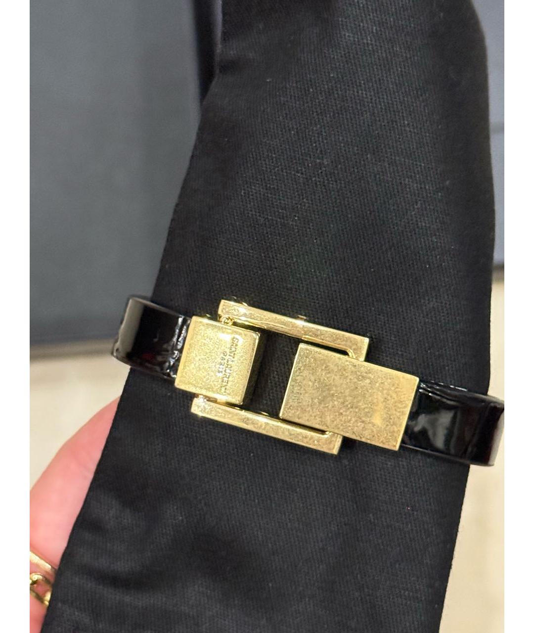 SAINT LAURENT Черный кожаный браслет, фото 3