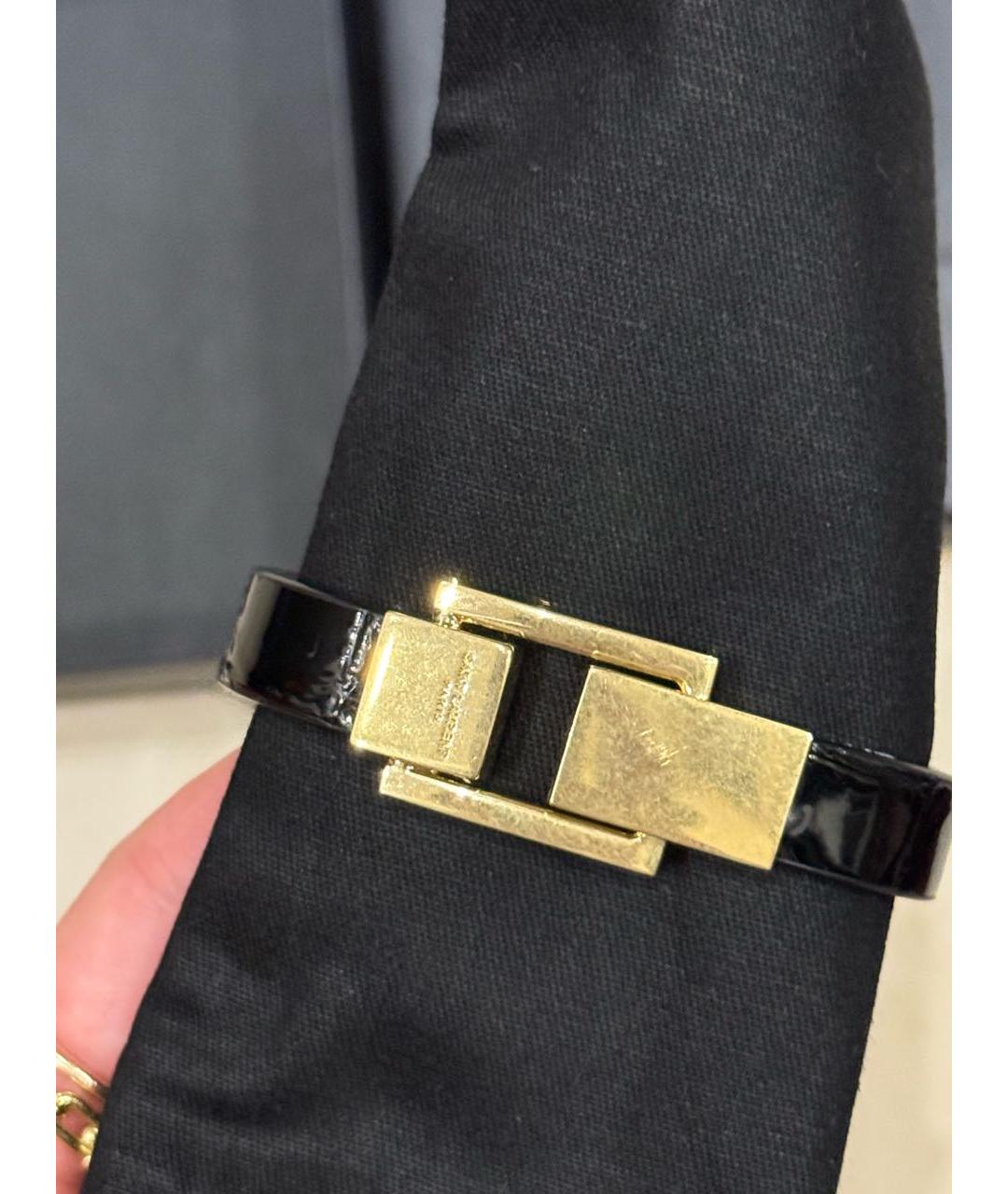 SAINT LAURENT Черный кожаный браслет, фото 2