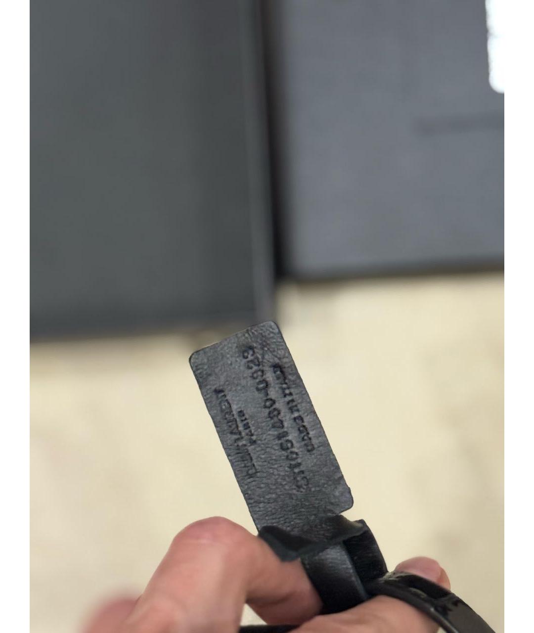 SAINT LAURENT Черный кожаный браслет, фото 4