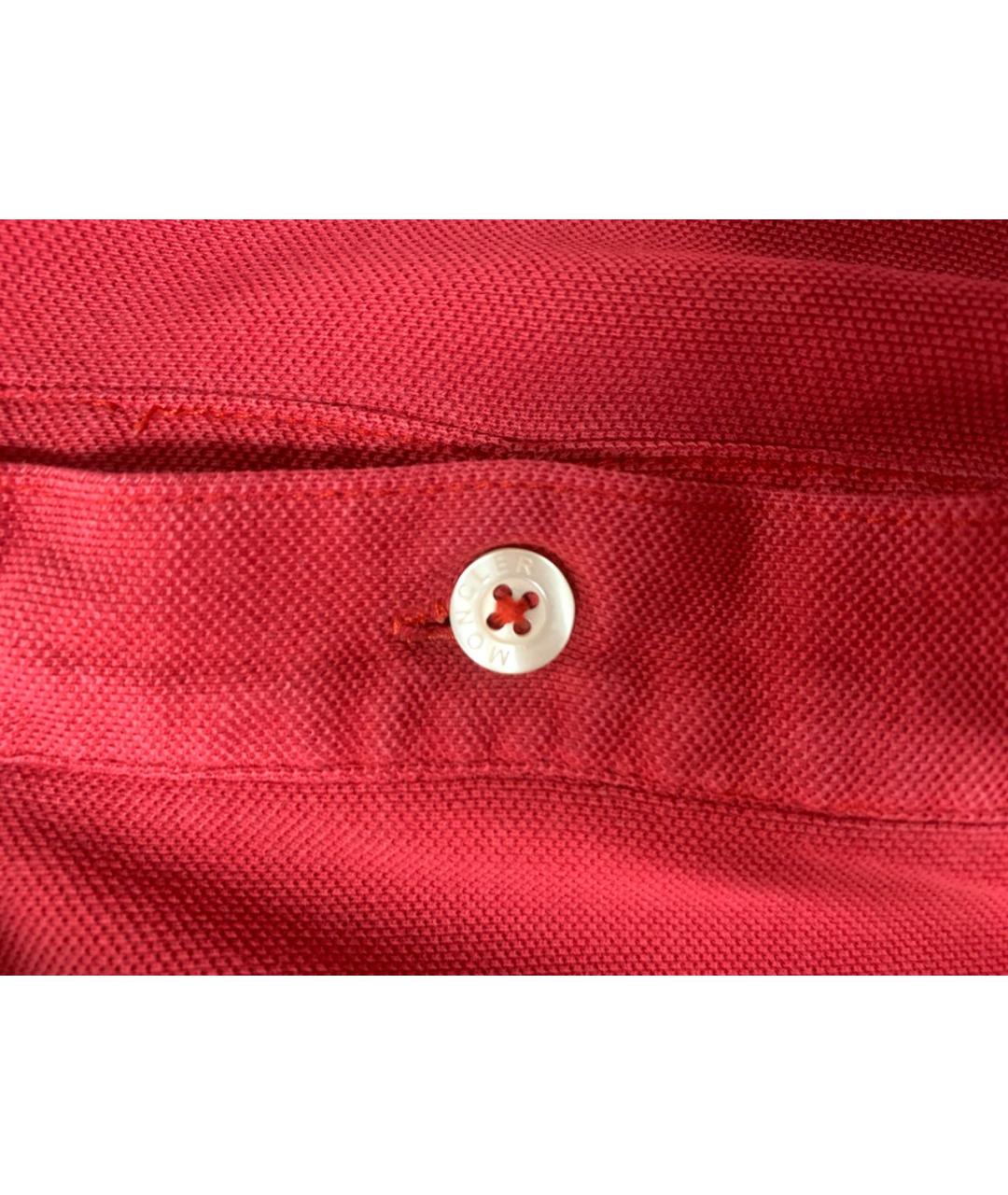 MONCLER Красная хлопковая футболка, фото 5