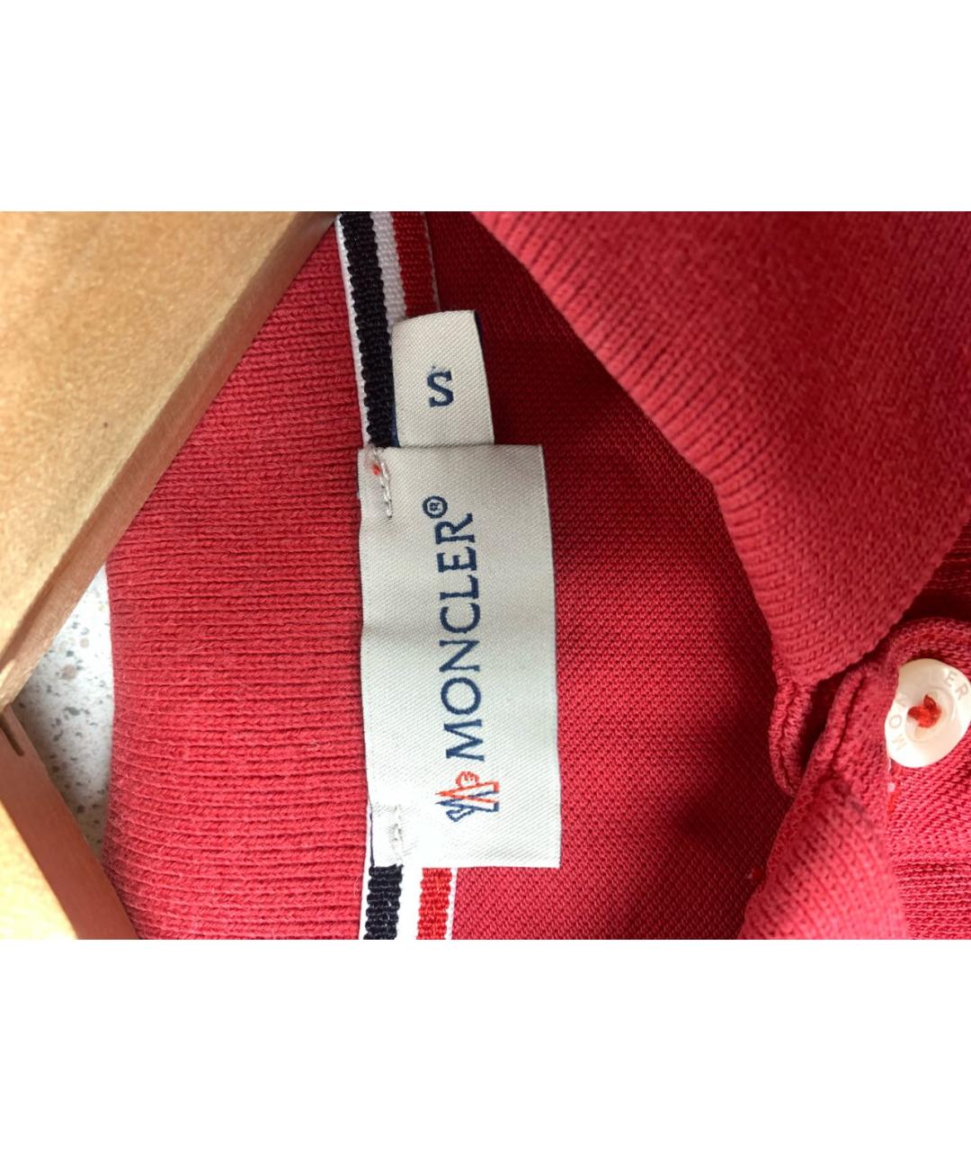 MONCLER Красная хлопковая футболка, фото 3