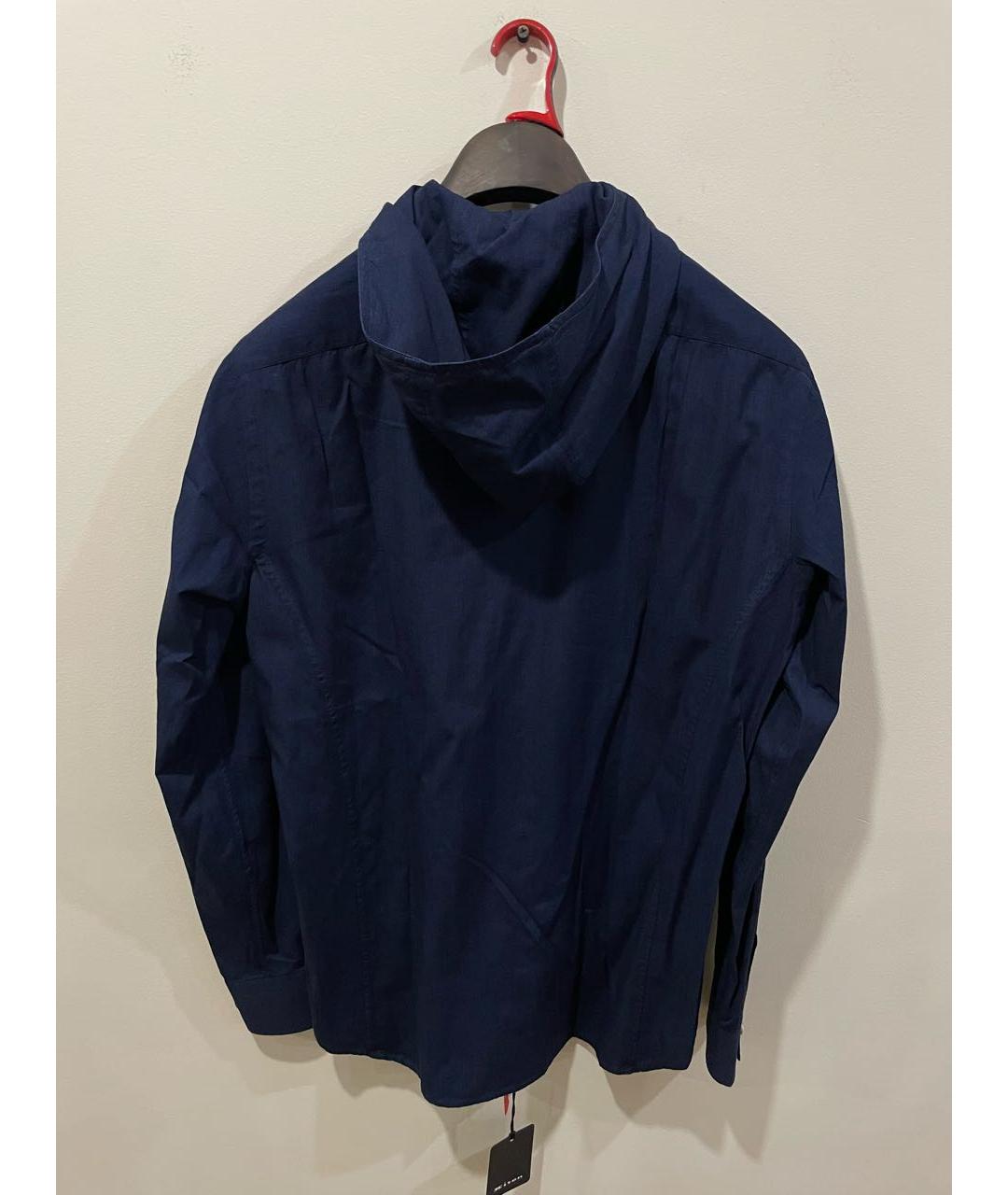 KITON Темно-синяя хлопко-лиоцелловая кэжуал рубашка, фото 2