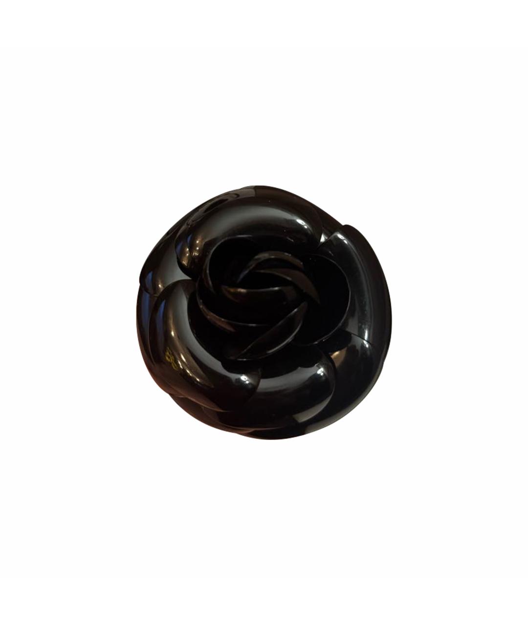 CHANEL Черная пластиковая булавка / брошь, фото 1