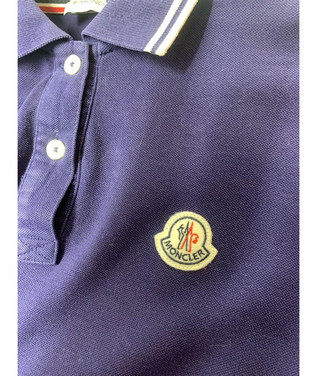 MONCLER Темно-синяя хлопковая футболка, фото 4