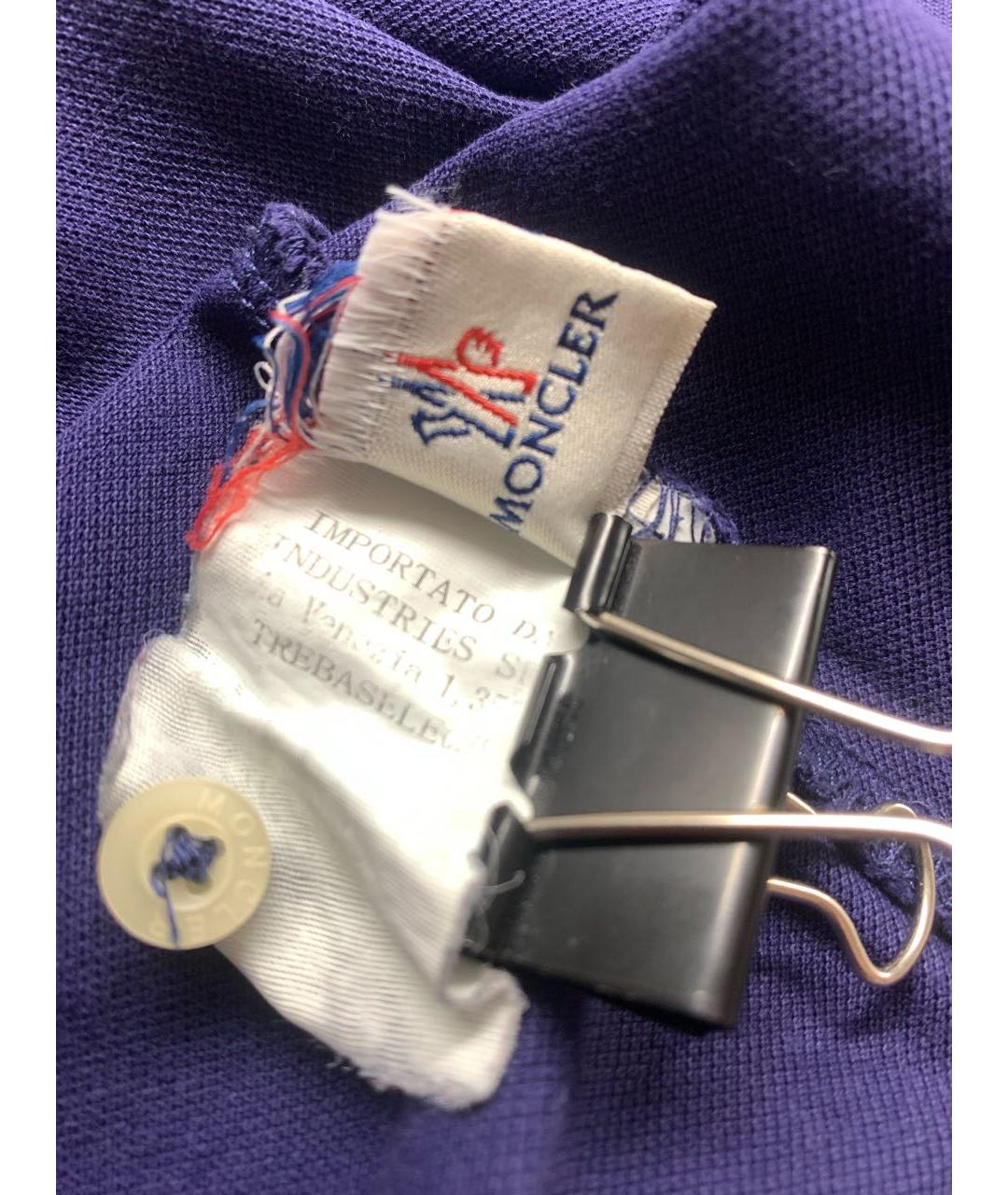 MONCLER Темно-синяя хлопковая футболка, фото 7