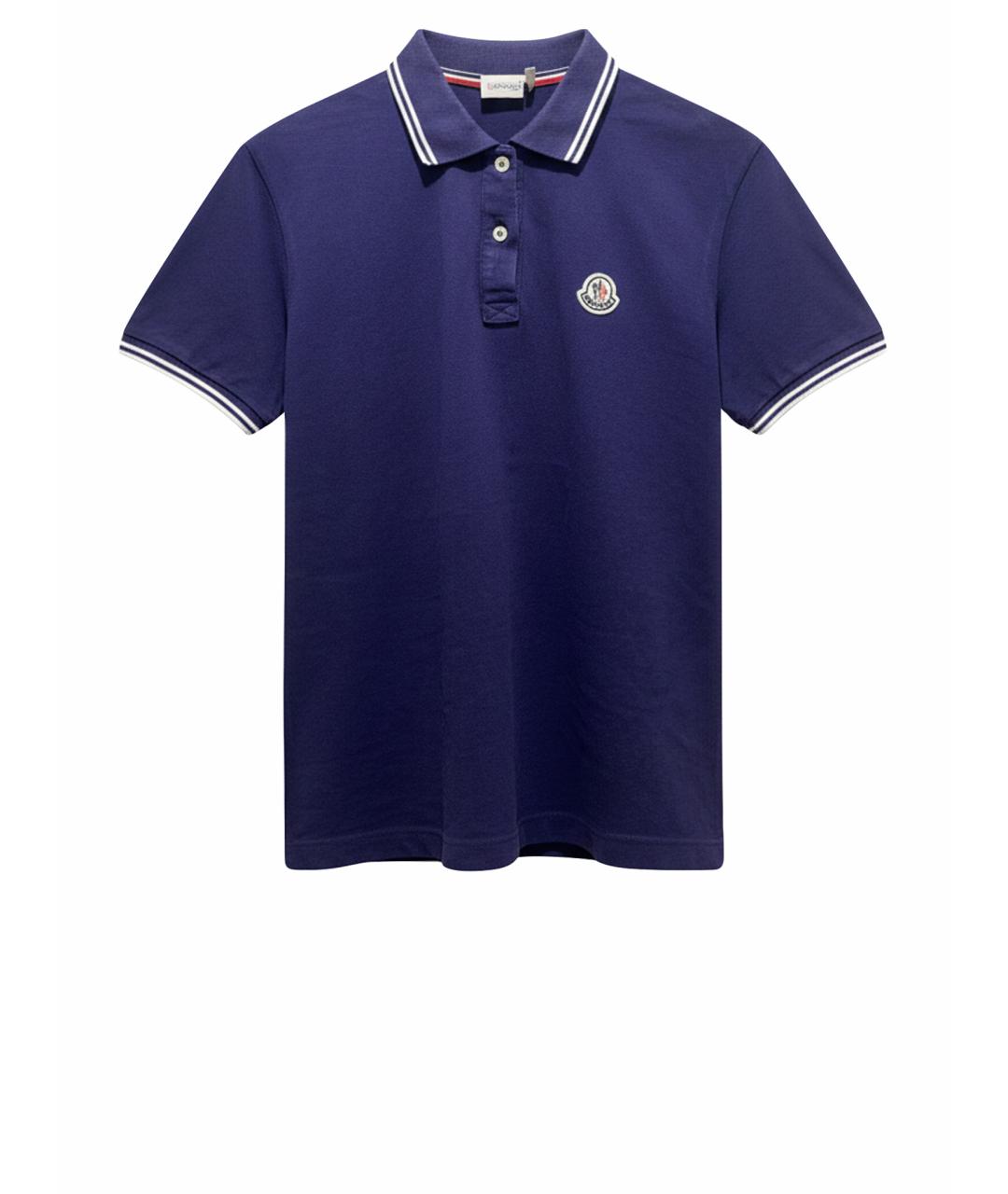 MONCLER Темно-синяя хлопковая футболка, фото 1