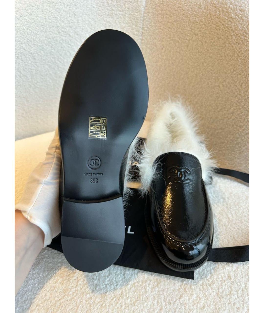 CHANEL Черные лоферы из лакированной кожи, фото 6