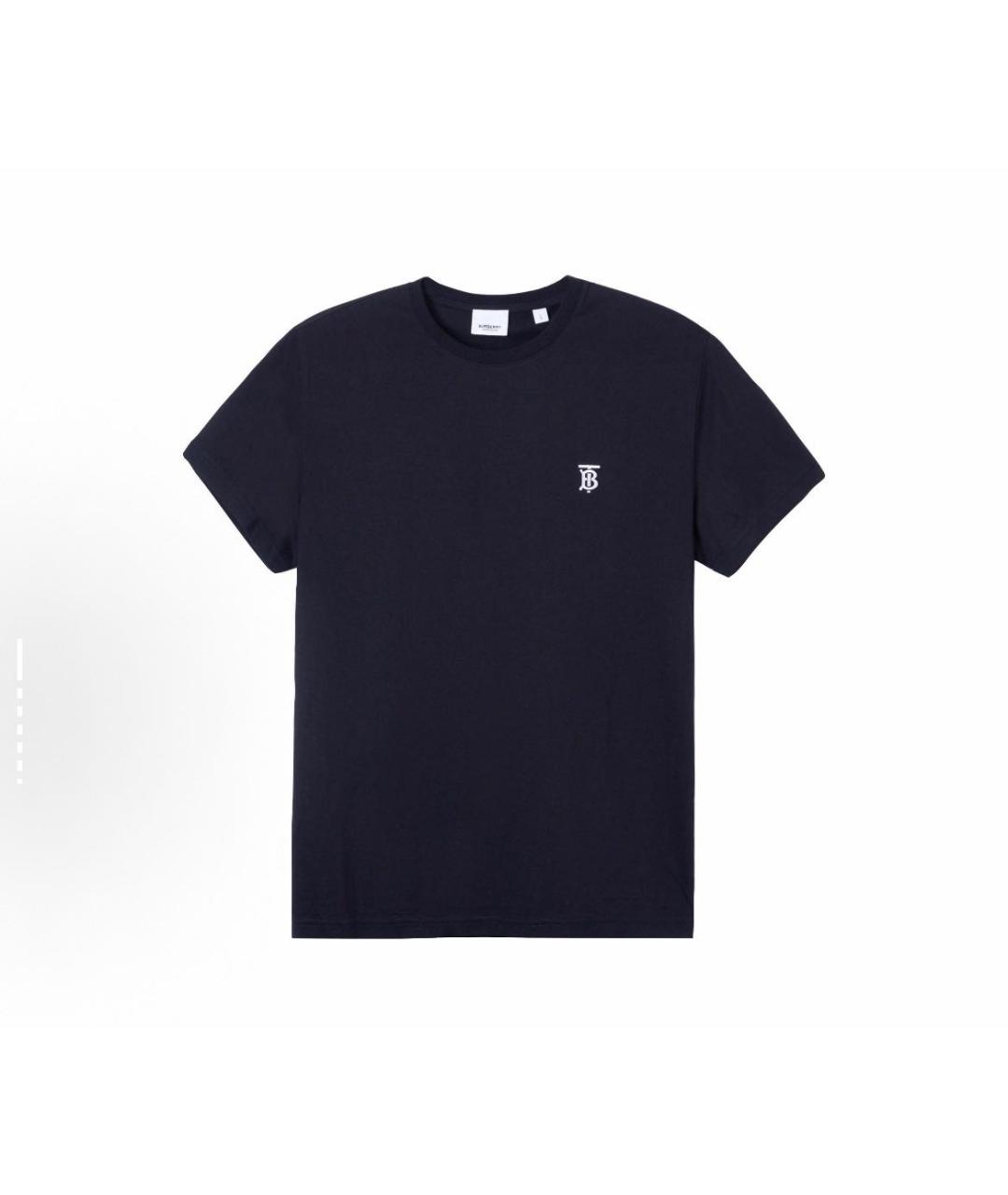 BURBERRY Черная хлопковая футболка, фото 4