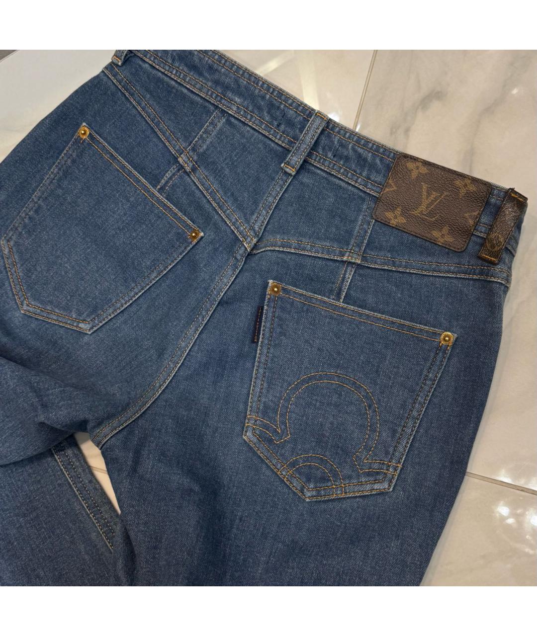 LOUIS VUITTON Синие хлопко-эластановые джинсы слим, фото 2