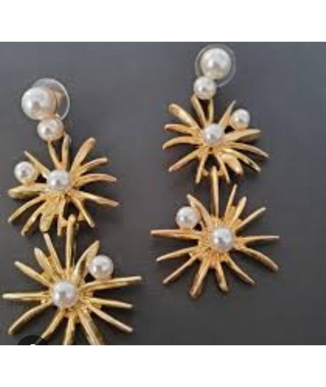 OSCAR DE LA RENTA Золотые позолоченные серьги, фото 5