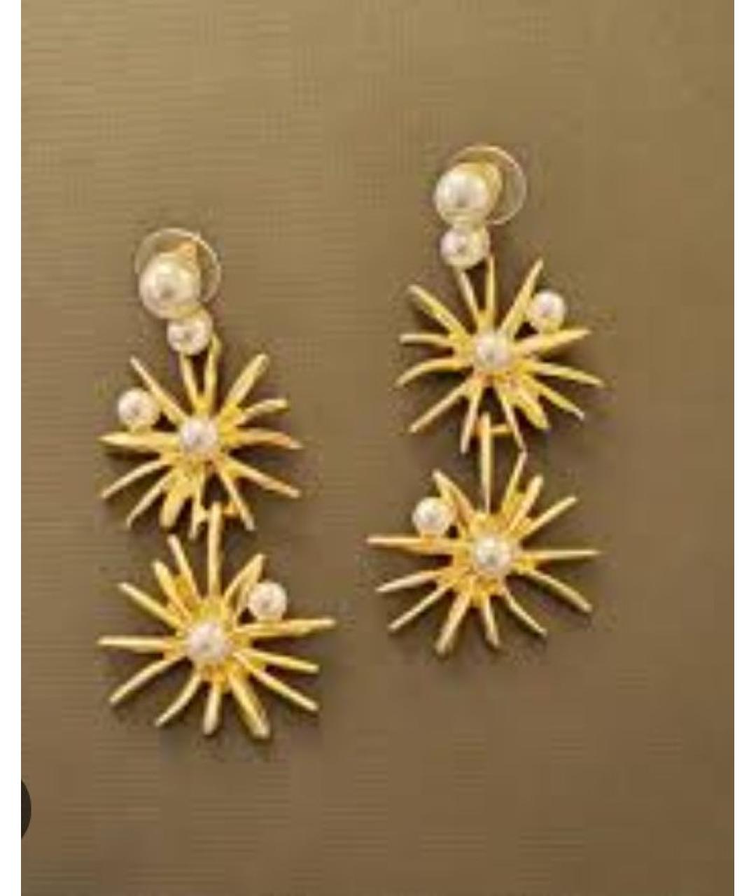 OSCAR DE LA RENTA Золотые позолоченные серьги, фото 3