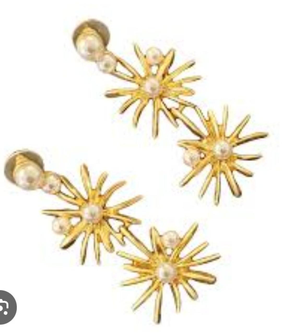 OSCAR DE LA RENTA Золотые позолоченные серьги, фото 2