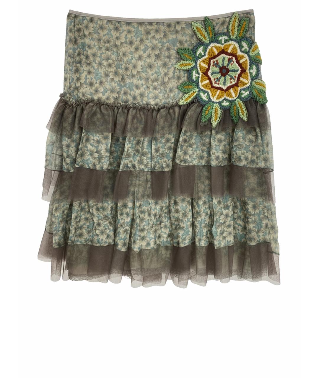 PINKO Мульти шелковая юбка мини, фото 1