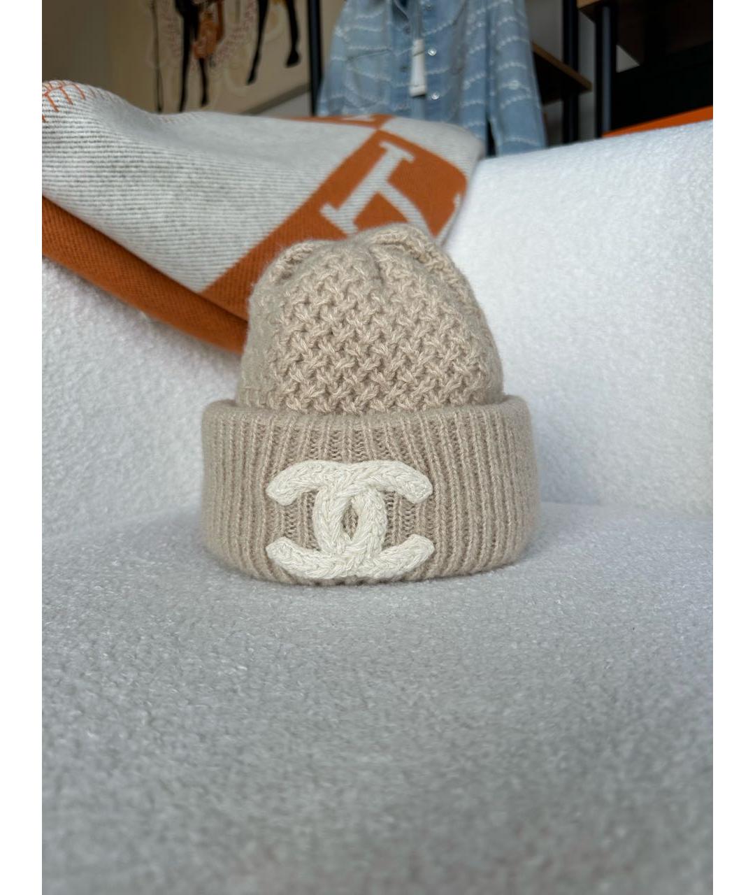 CHANEL Бежевая шапка, фото 2