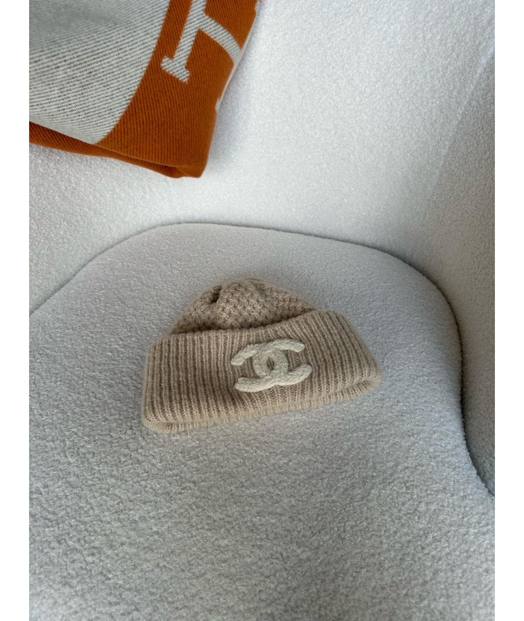 CHANEL Бежевая шапка, фото 3