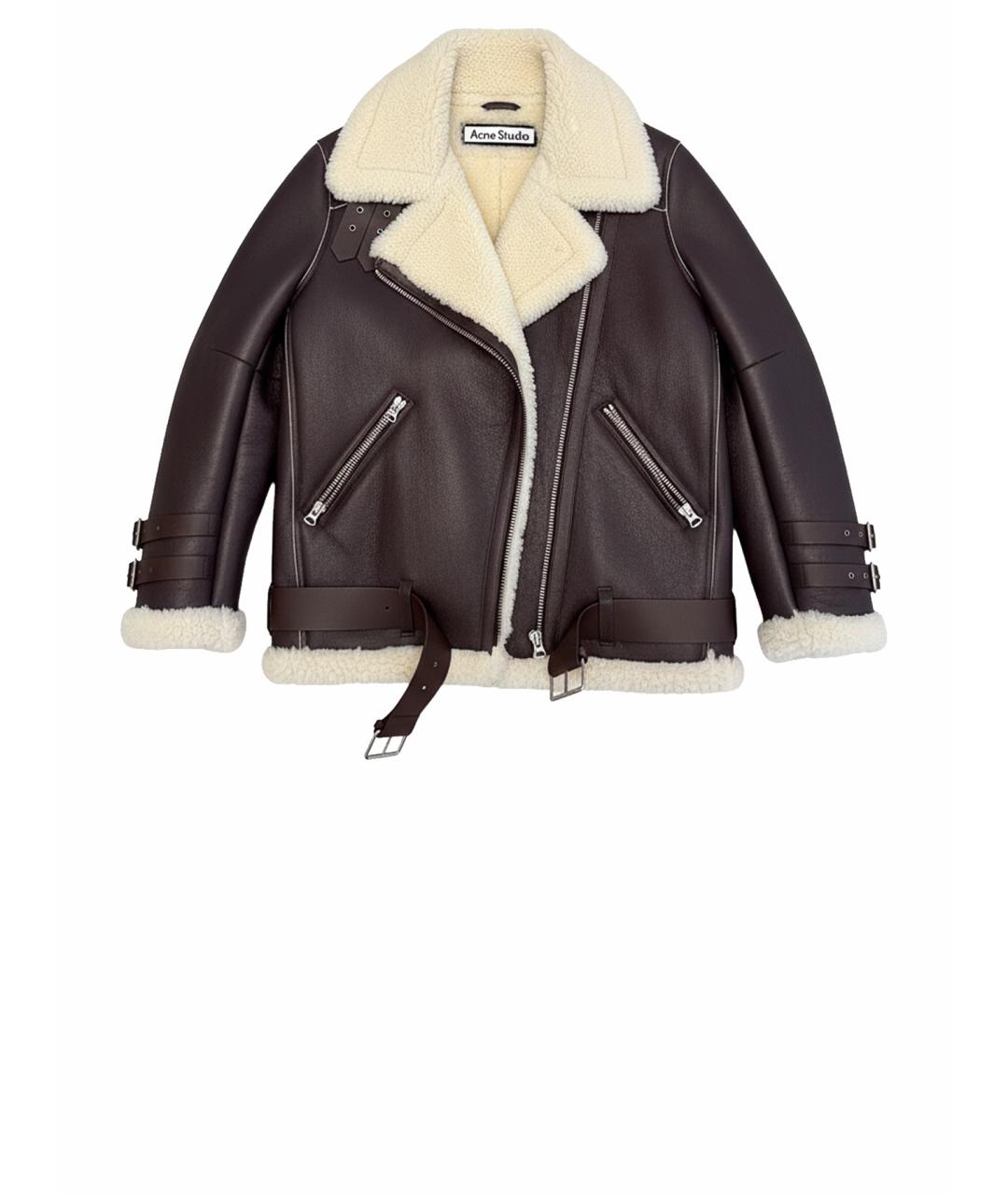 ACNE STUDIOS Коричневая кожаная дубленка, фото 1