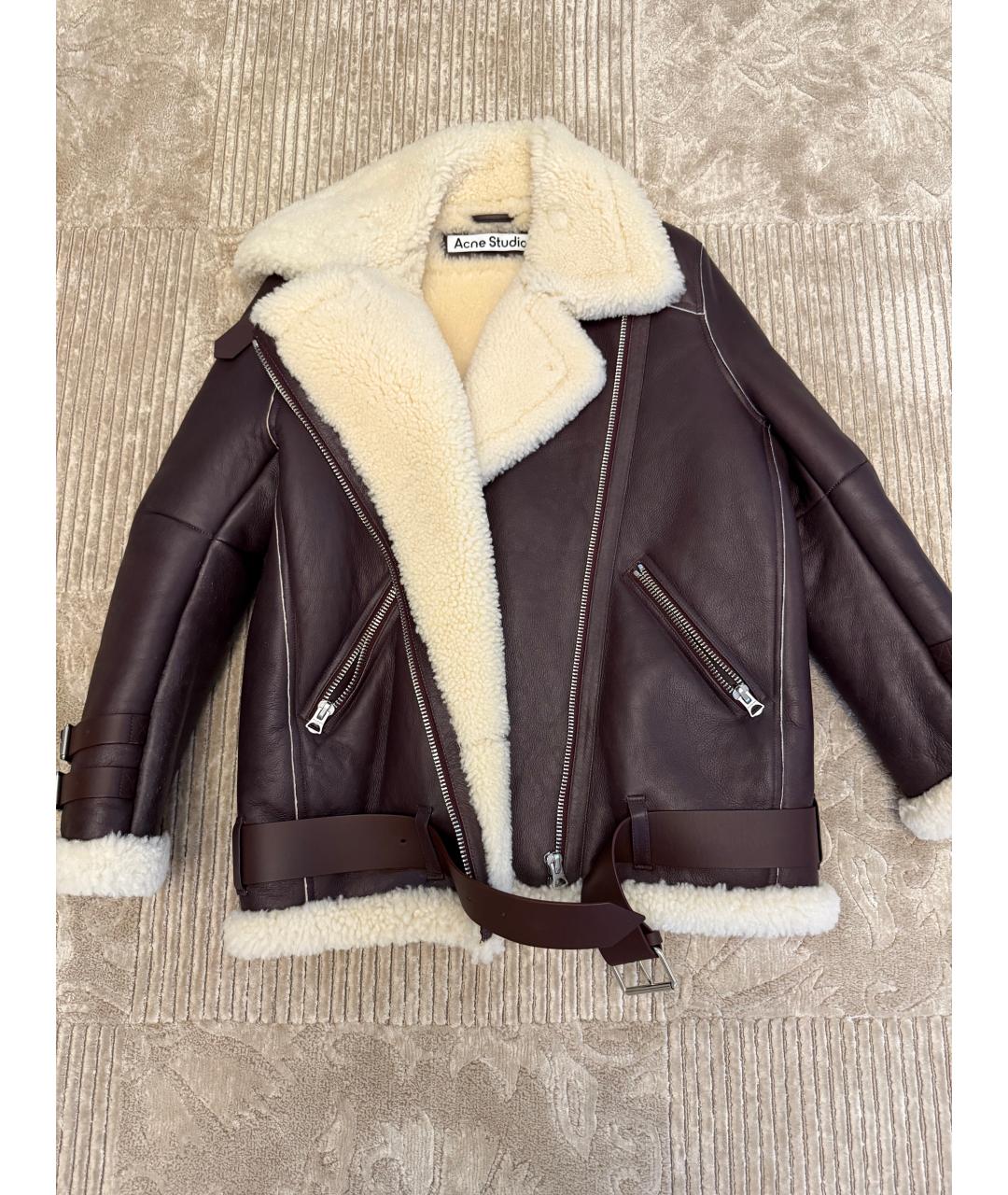 ACNE STUDIOS Коричневая кожаная дубленка, фото 3