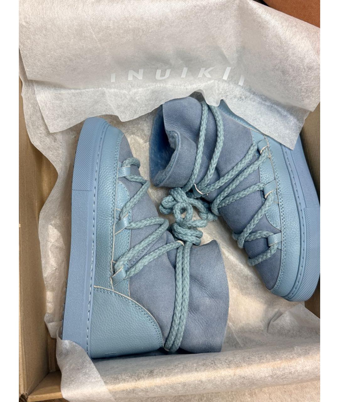 INUIKII Голубые замшевые сапоги, фото 7