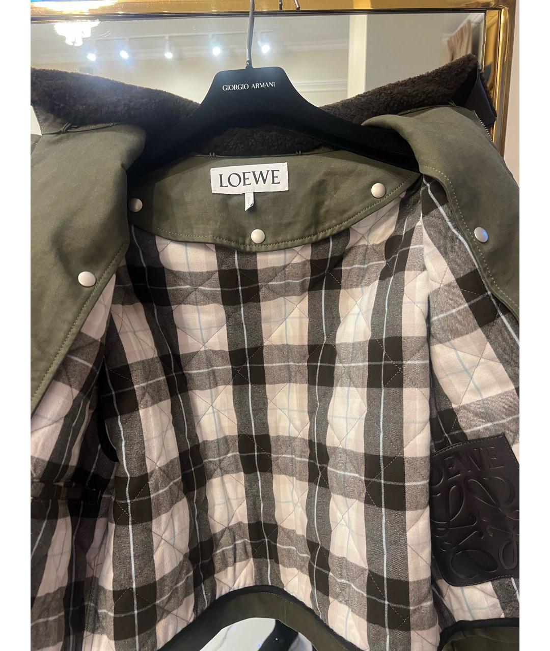 LOEWE Хаки твидовая куртка, фото 3