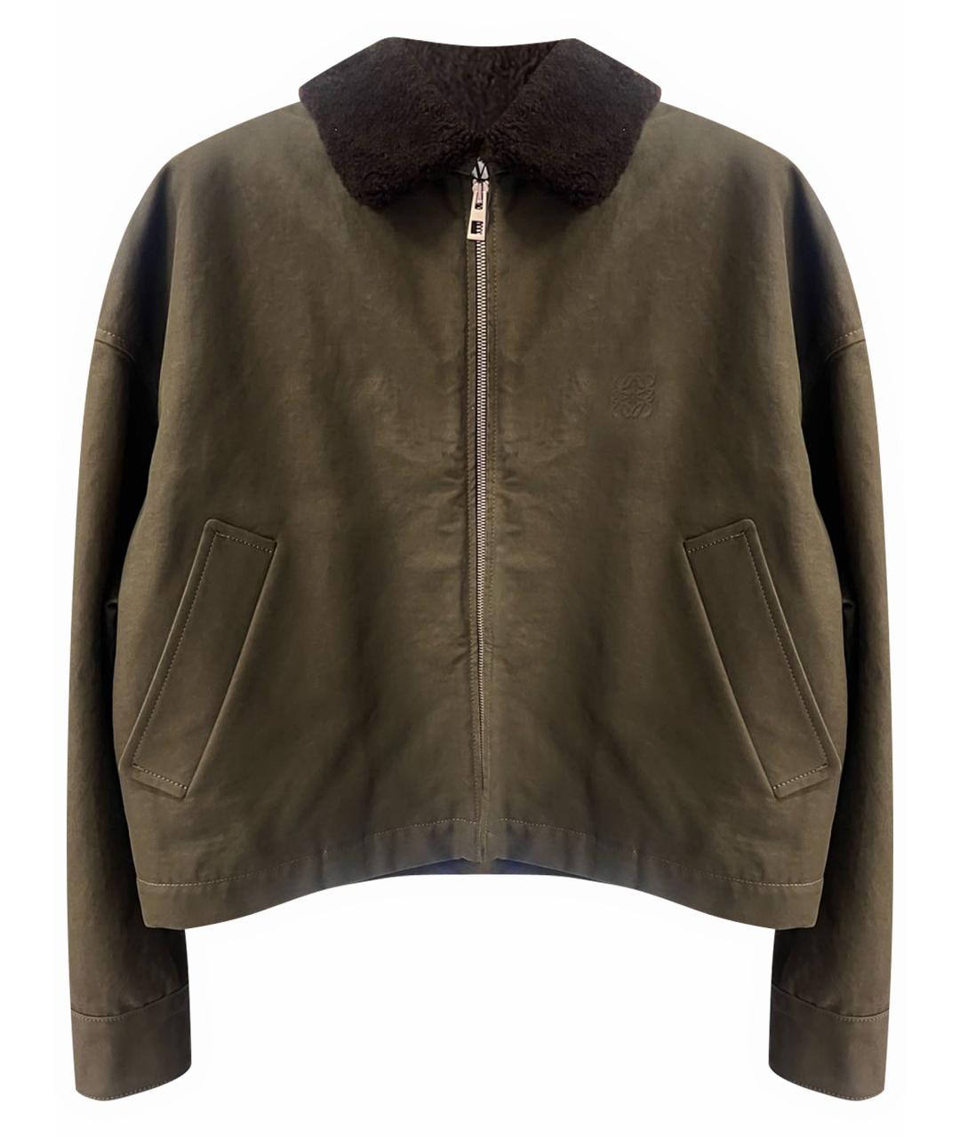 LOEWE Хаки твидовая куртка, фото 1