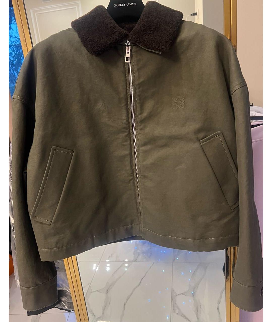 LOEWE Хаки твидовая куртка, фото 9