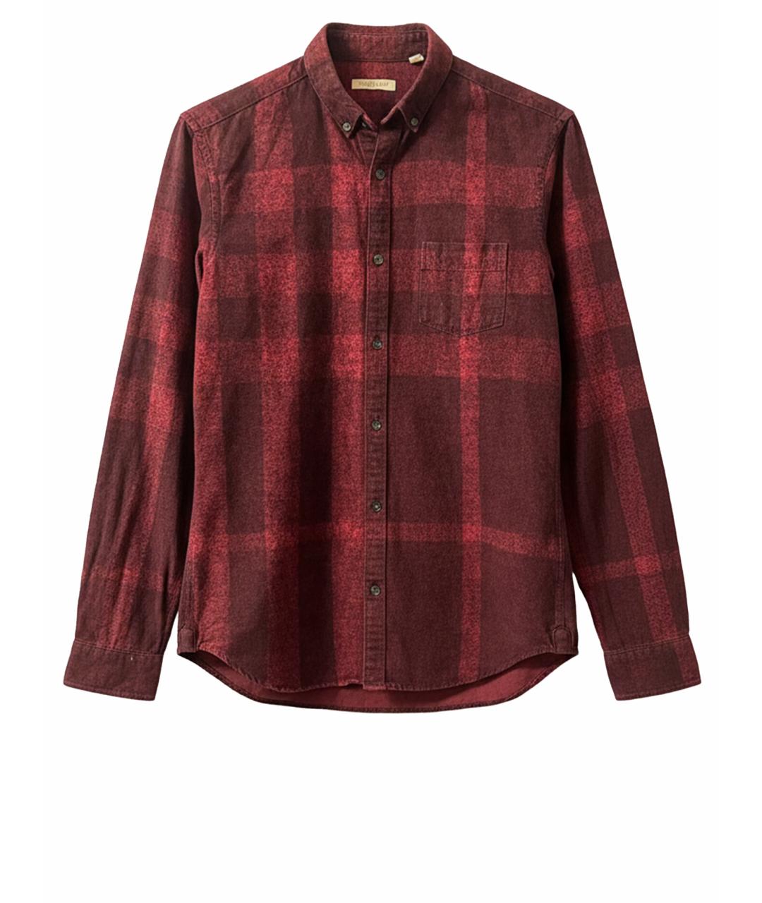 BURBERRY Бордовая хлопковая кэжуал рубашка, фото 1