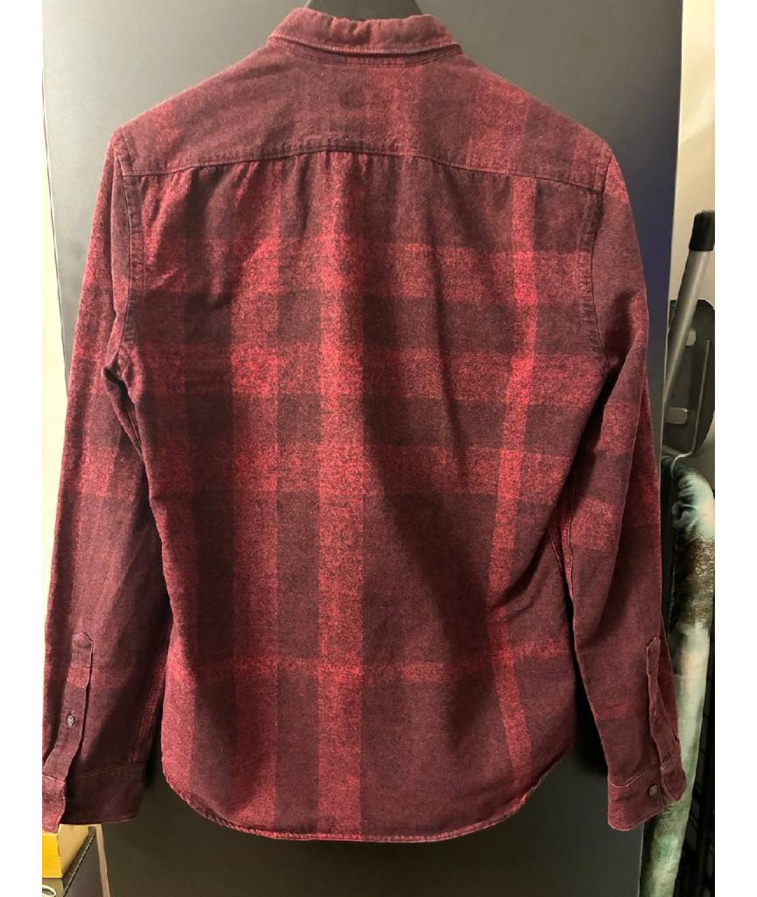 BURBERRY Бордовая хлопковая кэжуал рубашка, фото 2