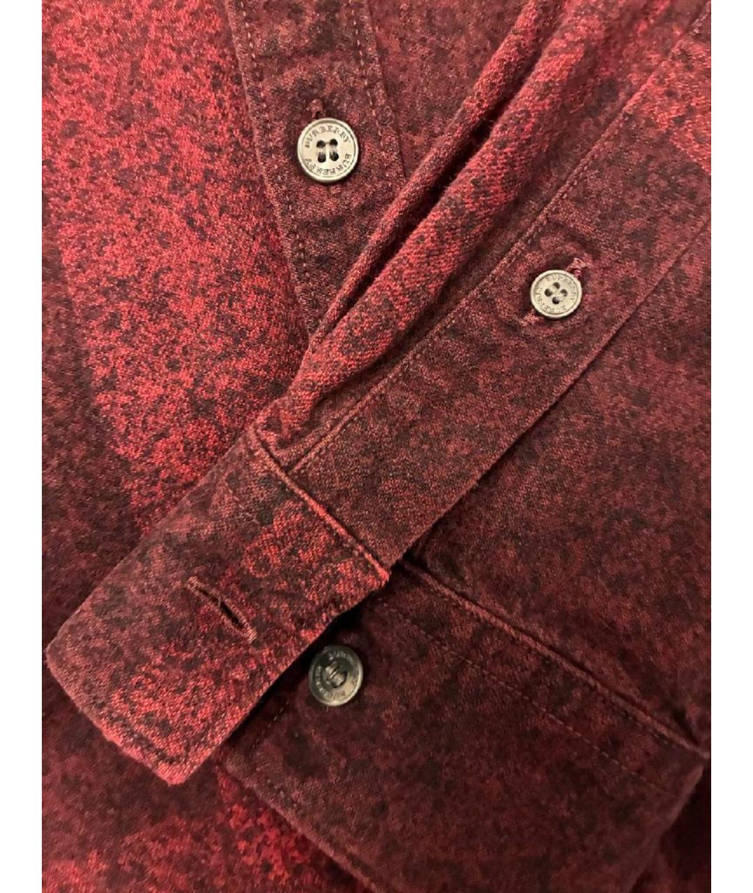 BURBERRY Бордовая хлопковая кэжуал рубашка, фото 4
